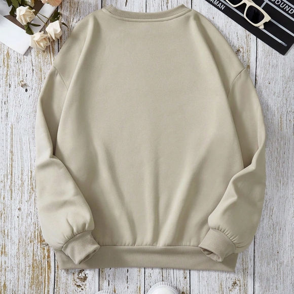 Drop Shoulder Sweatshirt With Lining And Printed Pattern - Picture 5 of 6